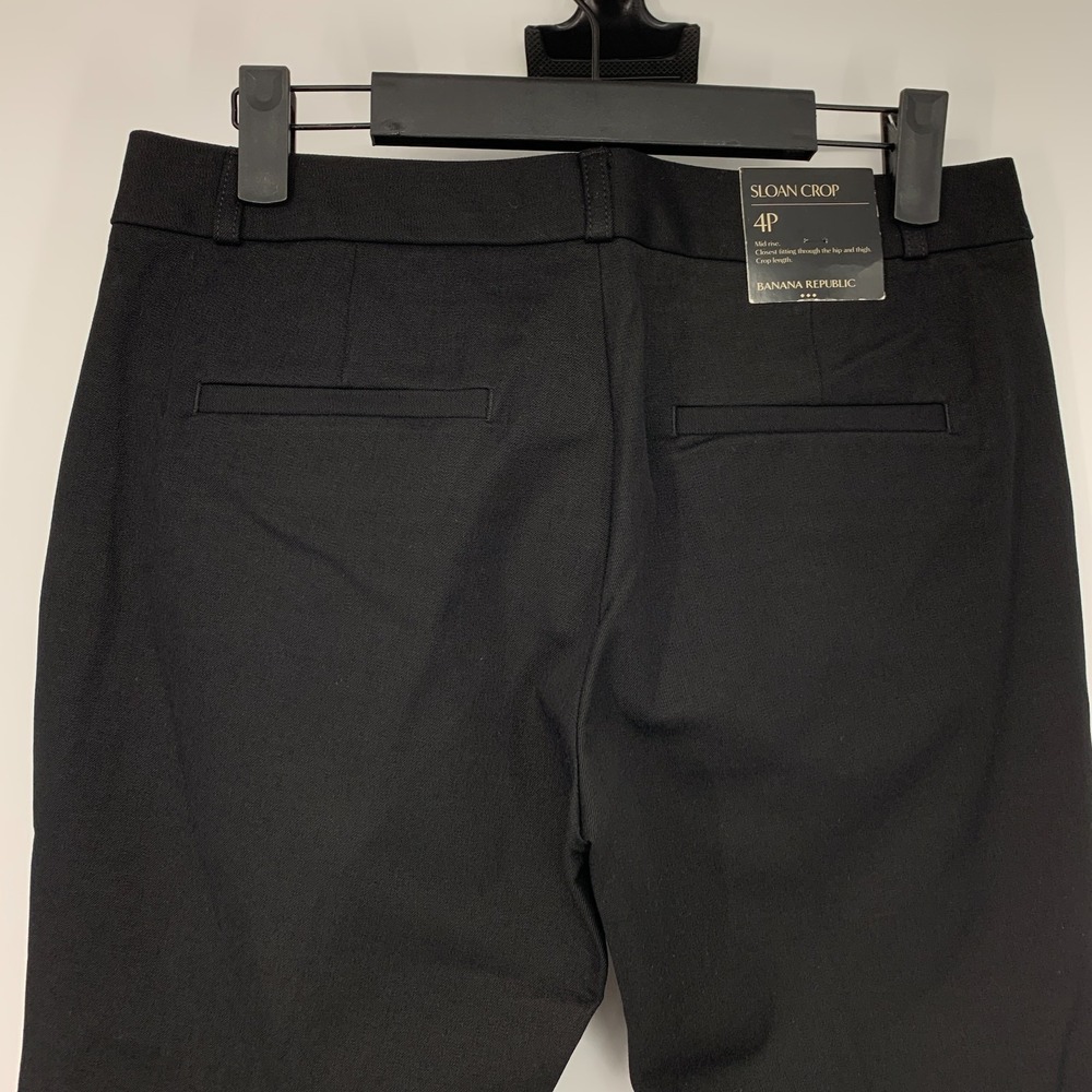 Banana Republic Pants Womens Size 4 Petite Sloan Crop Black Mid Rise NWT - Picture 9 of 11